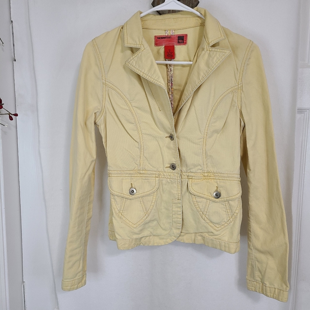 Missimo Woman's Moss Issue Long Sleeve Jacket, Size: Small Color: Yellow